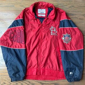 STARTER Red and Black St. Louis Cardinals Windbreaker